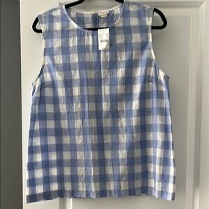 J. Crew Blue and White Boxy Tank Top